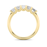 2Cttw Emerald Shaped Lab Grown Diamond (F/VS) Five Stone Band Ring in 14K Gold