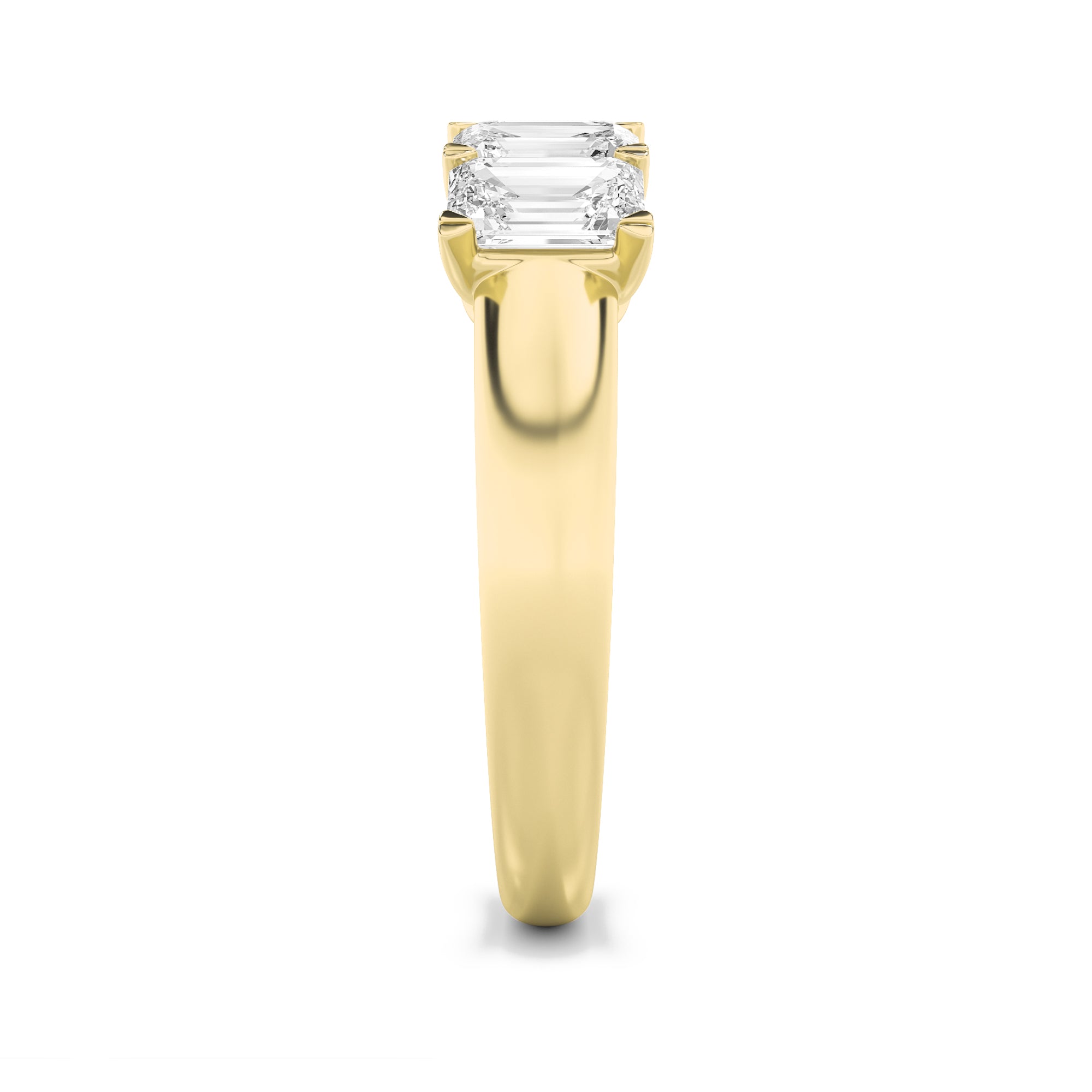 2Cttw Emerald Shaped Lab Grown Diamond (F/VS) Five Stone Band Ring in 14K Gold
