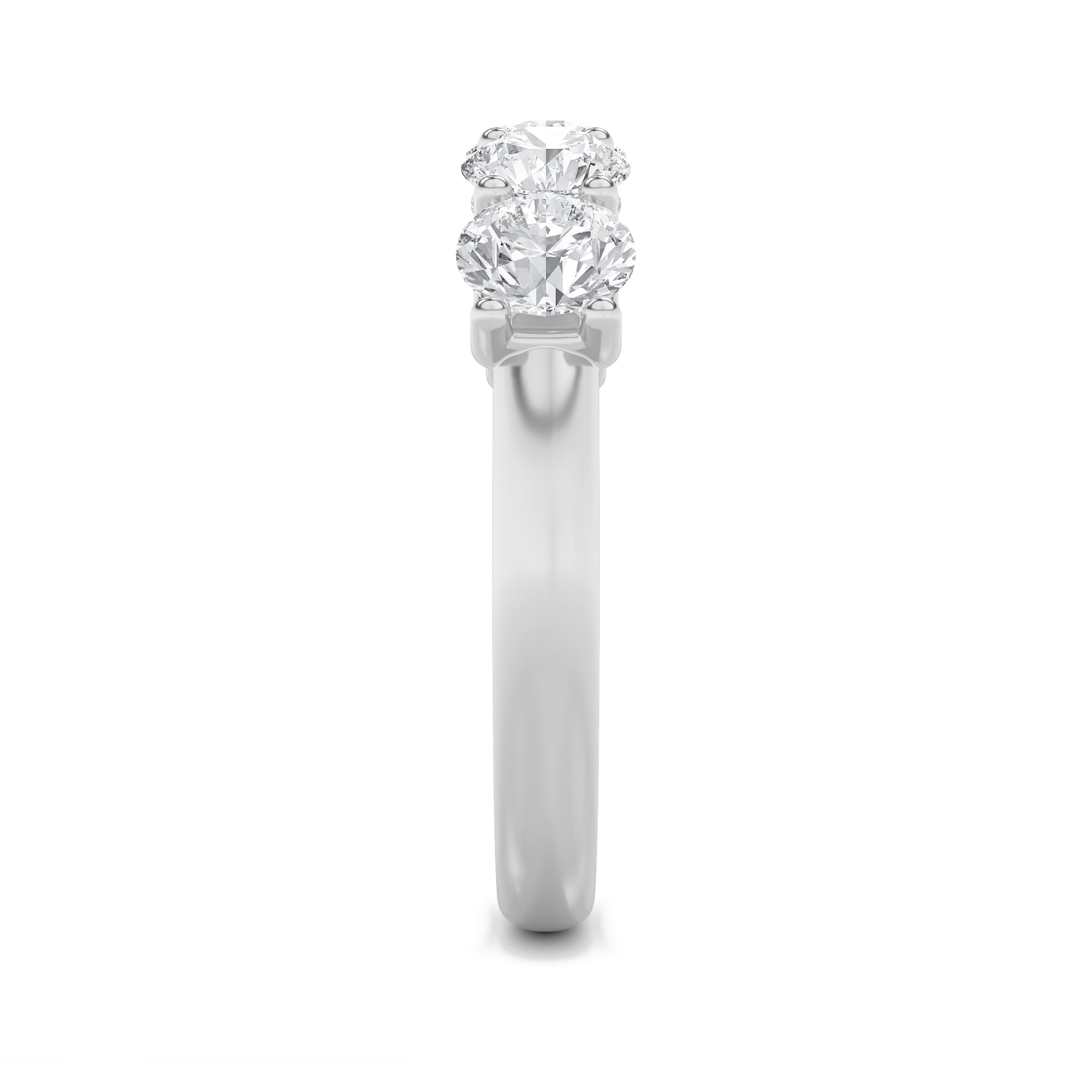 2Cttw Round Shaped Lab Grown Diamond (F/VS) Five Stone Band Ring in 14K Gold
