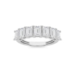 3Cttw Emerald Shaped Lab Grown Diamond (F/VS) Seven Stone Band Ring in 14K Gold