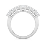 3Cttw Emerald Shaped Lab Grown Diamond (F/VS) Seven Stone Band Ring in 14K Gold