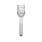 3Cttw Emerald Shaped Lab Grown Diamond (F/VS) Seven Stone Band Ring in 14K Gold