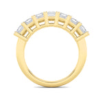 3Cttw Emerald Shaped Lab Grown Diamond (F/VS) Seven Stone Band Ring in 14K Gold