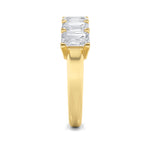 3Cttw Emerald Shaped Lab Grown Diamond (F/VS) Seven Stone Band Ring in 14K Gold