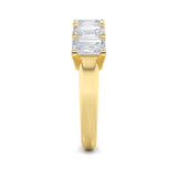 3Cttw Emerald Shaped Lab Grown Diamond (F/VS) Seven Stone Band Ring in 14K Gold