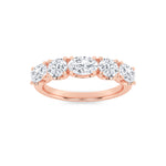 2Cttw Oval Shaped Lab Grown Diamond (F/VS) Five Stone Band Ring in 14K Gold