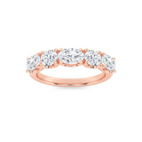 2Cttw Oval Shaped Lab Grown Diamond (F/VS) Five Stone Band Ring in 14K Gold
