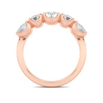 2Cttw Oval Shaped Lab Grown Diamond (F/VS) Five Stone Band Ring in 14K Gold