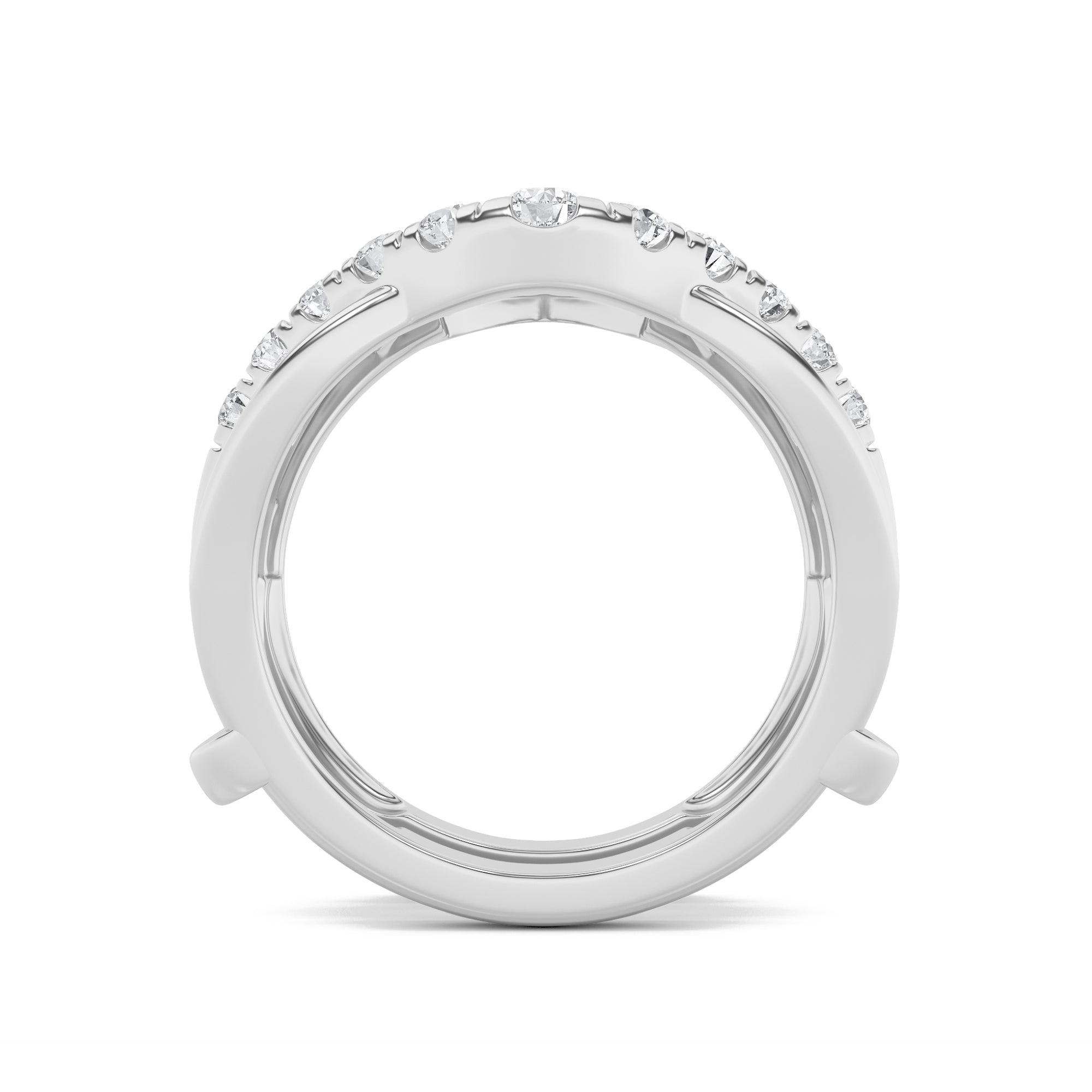 3Cttw Round Shaped Lab Grown Diamond (F/VS) Insert Jacket Ring in 14K Gold
