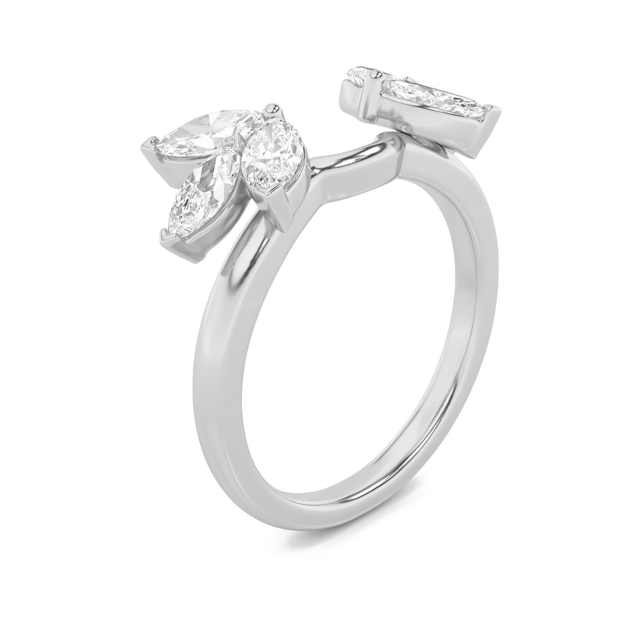 1Cttw Marquise Shaped Lab Grown Diamond (F/VS) Wrap  Ring in 14K Gold