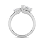 3Cttw Pear Shaped Lab Grown Diamond (F/VS) Toi et Moi Engagement Ring in 14K Gold
