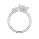 3Cttw Pear Shaped Lab Grown Diamond (F/VS) Toi et Moi Engagement Ring in 14K Gold