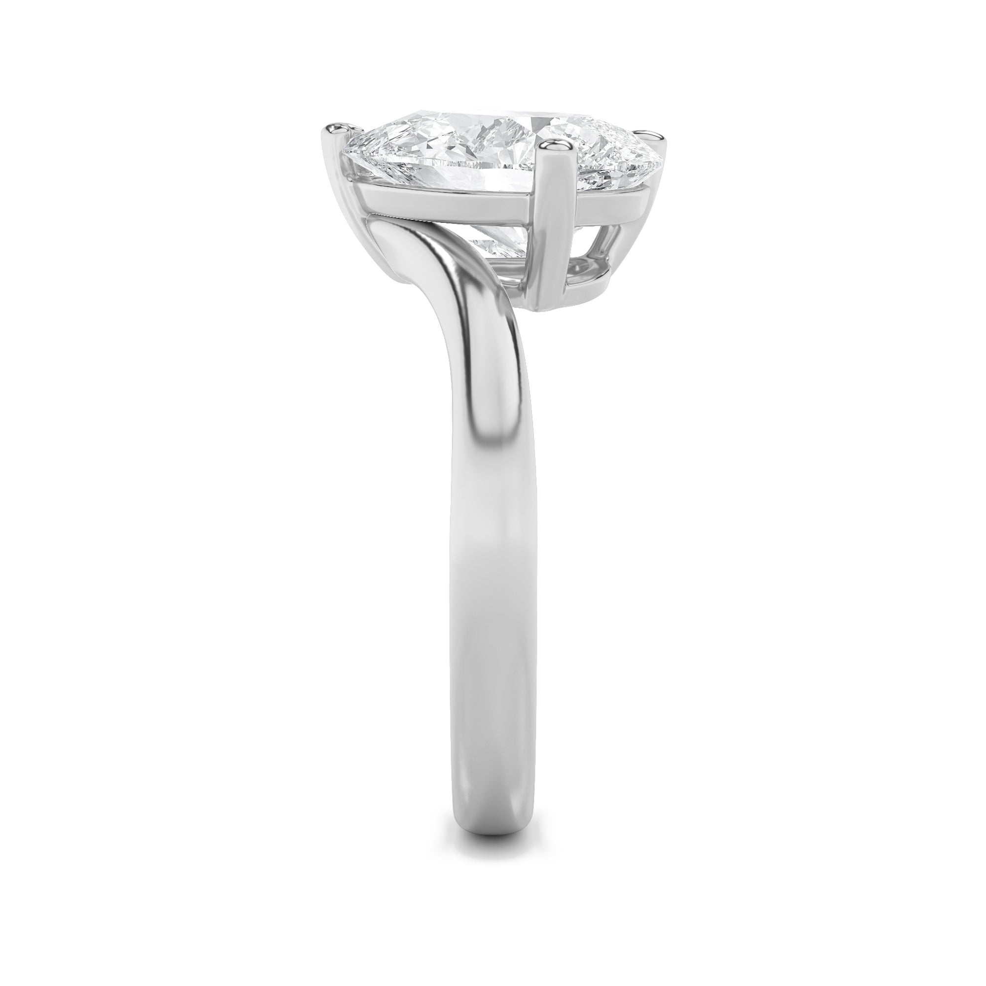 3Cttw Pear Shaped Lab Grown Diamond (F/VS) Toi et Moi Engagement Ring in 14K Gold