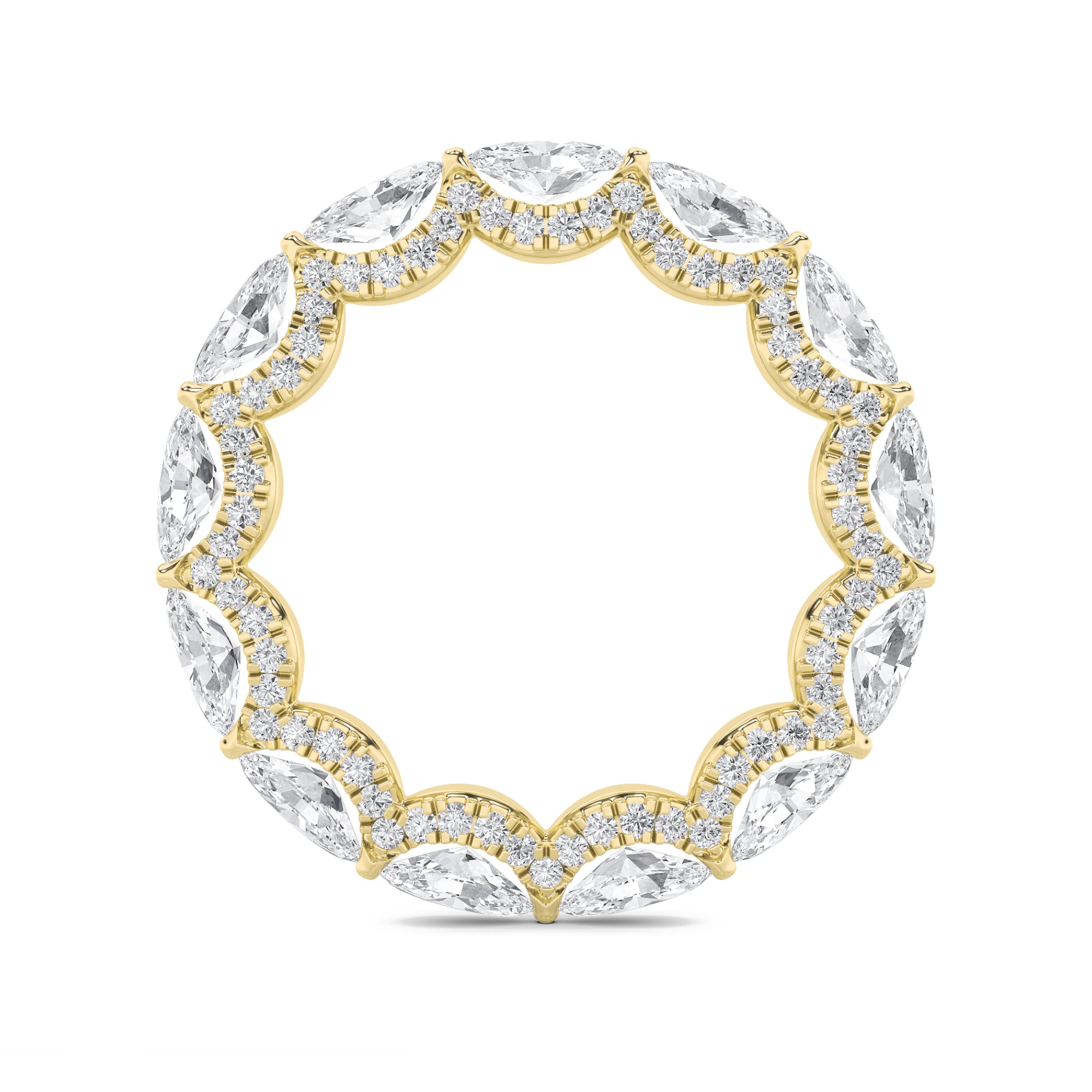 2.5Cttw Marquise Shaped Lab Grown Diamond (F/VS) Eternity Band Ring in 14K Gold