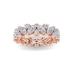 3Cttw Marquise Shaped Lab Grown Diamond (F/VS) Eternity Band Ring in 14K Gold
