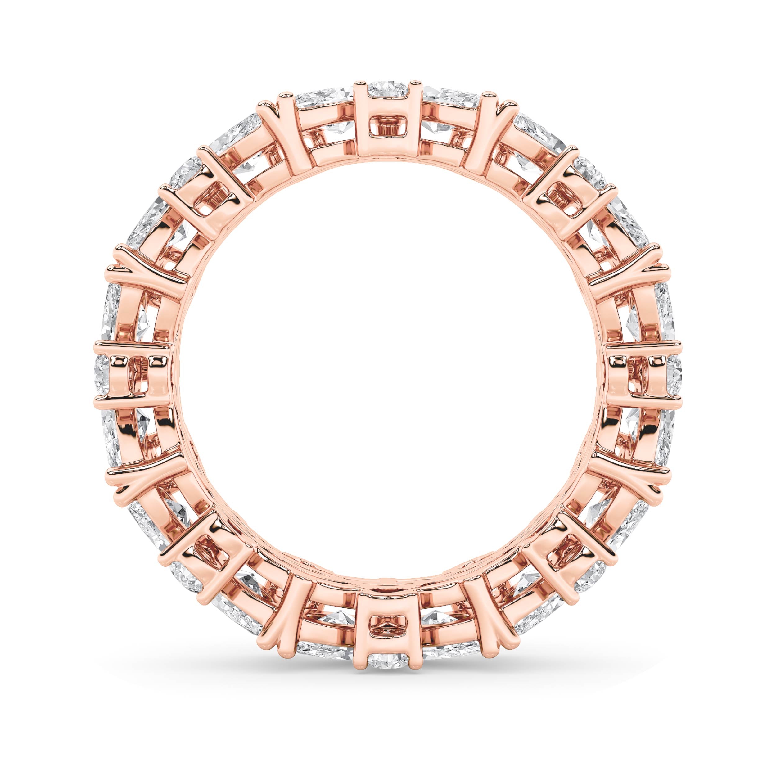 3Cttw Marquise Shaped Lab Grown Diamond (F/VS) Eternity Band Ring in 14K Gold