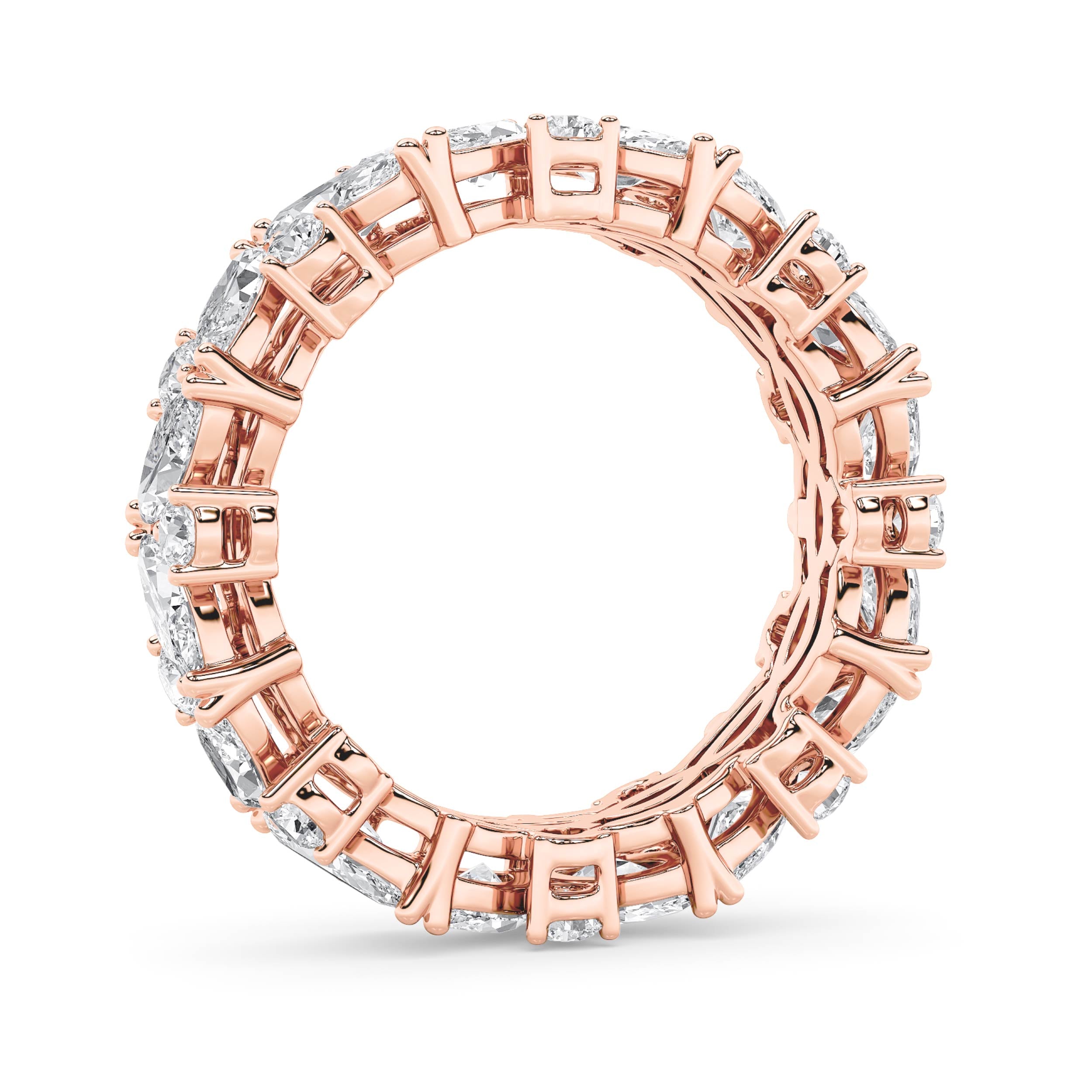 3Cttw Marquise Shaped Lab Grown Diamond (F/VS) Eternity Band Ring in 14K Gold