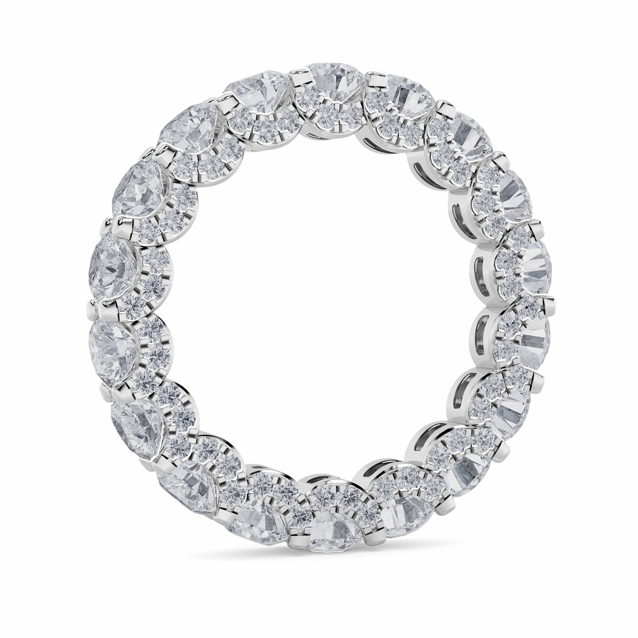 5Cttw Round Shaped Lab Grown Diamond (F/VS) Eternity Band Ring in 14K Gold