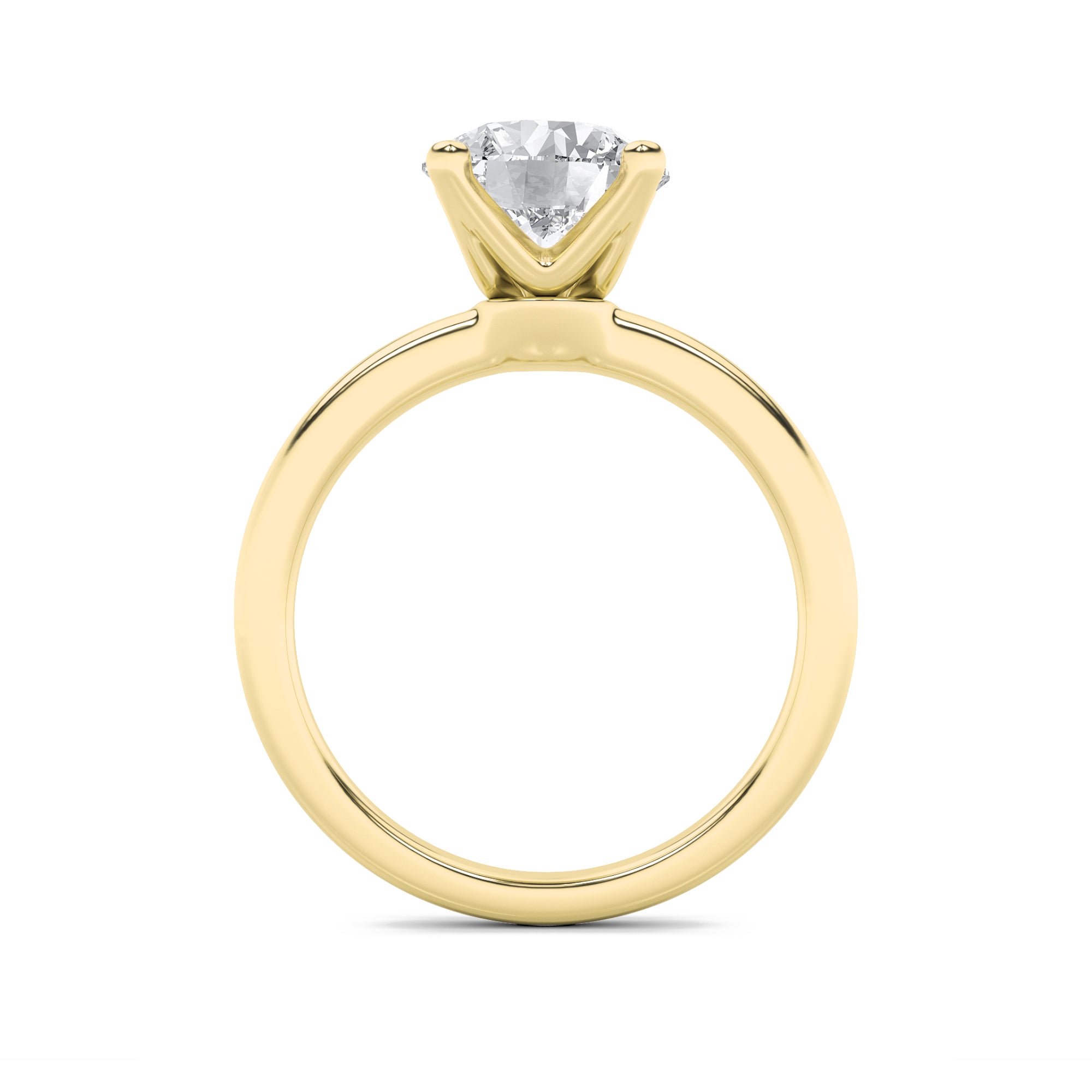 2Cttw Round Shaped Lab Grown Diamond (F/VS) Classic Solitaire Engagement Ring in 14K Gold