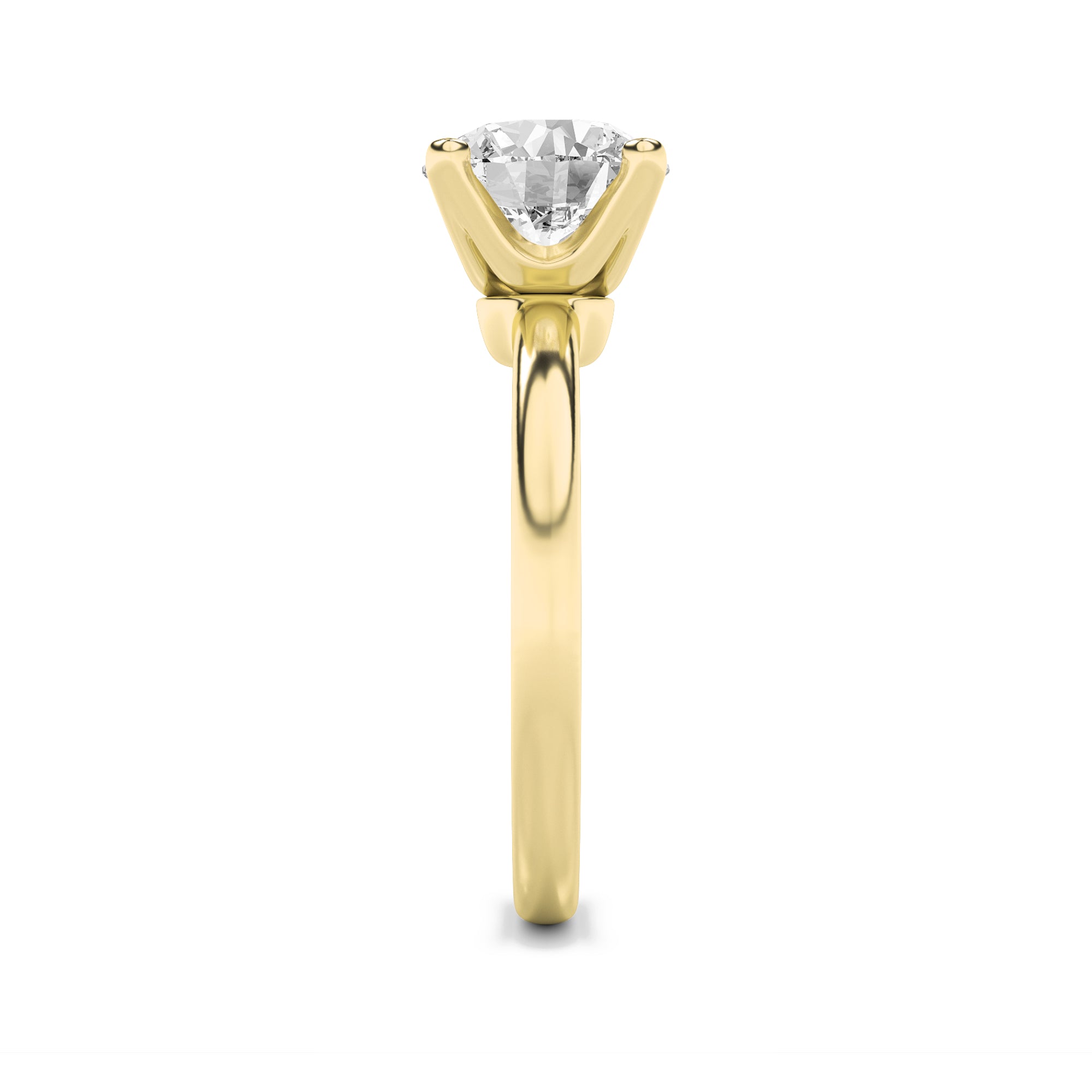 2Cttw Round Shaped Lab Grown Diamond (F/VS) Classic Solitaire Engagement Ring in 14K Gold