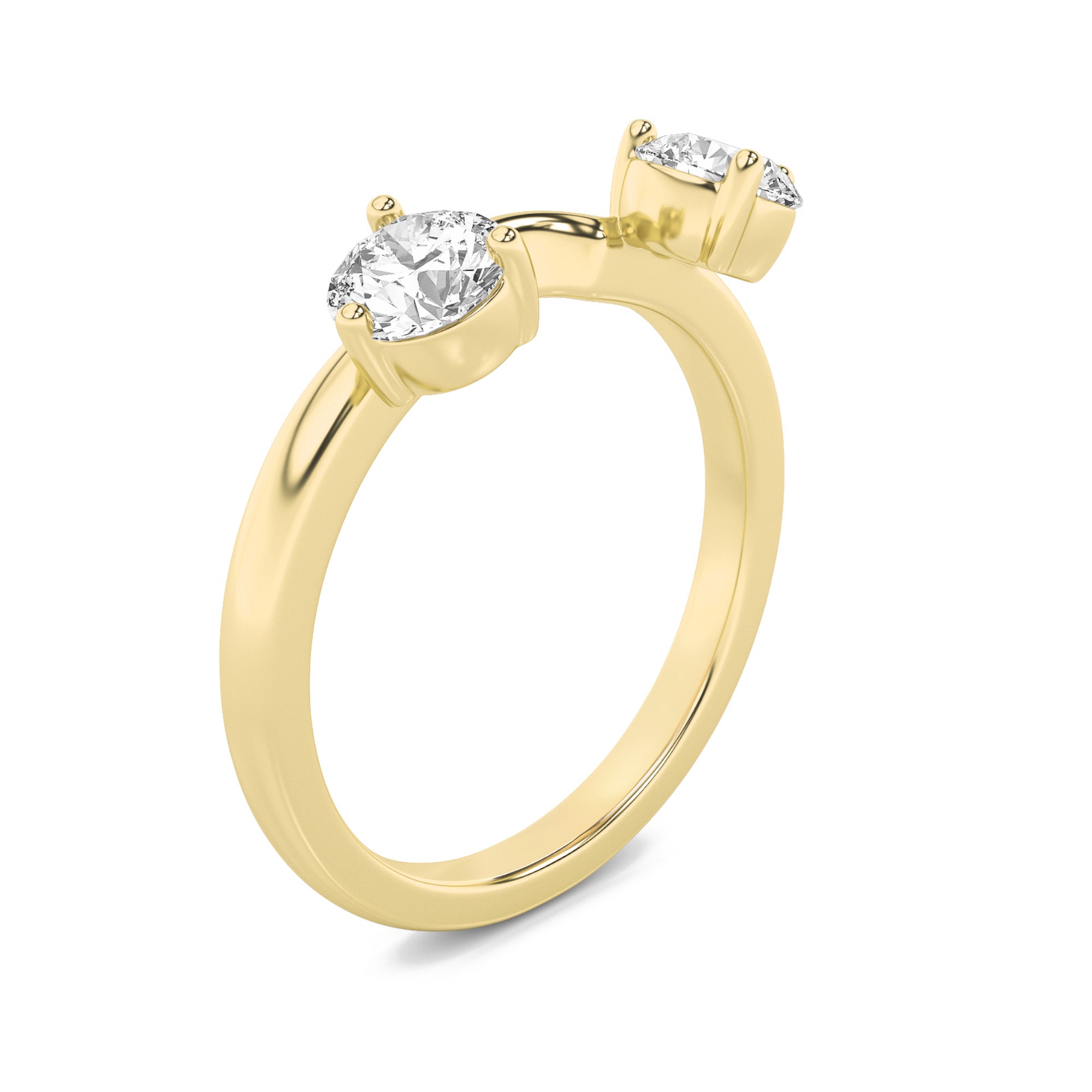 1Cttw Round Shaped Lab Grown Diamond (F/VS) Wrap  Ring in 14K Gold