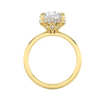 3.5Cttw Round Shaped Lab Grown Diamond (F/VS) Classic Hidden Halo Solitaire Engagement Ring in 14K Gold