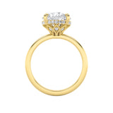 3.5Cttw Round Shaped Lab Grown Diamond (F/VS) Classic Hidden Halo Solitaire Engagement Ring in 14K Gold