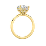 3.5Cttw Round Shaped Lab Grown Diamond (F/VS) Classic Hidden Halo Solitaire Engagement Ring in 14K Gold
