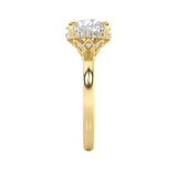 3.5Cttw Round Shaped Lab Grown Diamond (F/VS) Classic Hidden Halo Solitaire Engagement Ring in 14K Gold