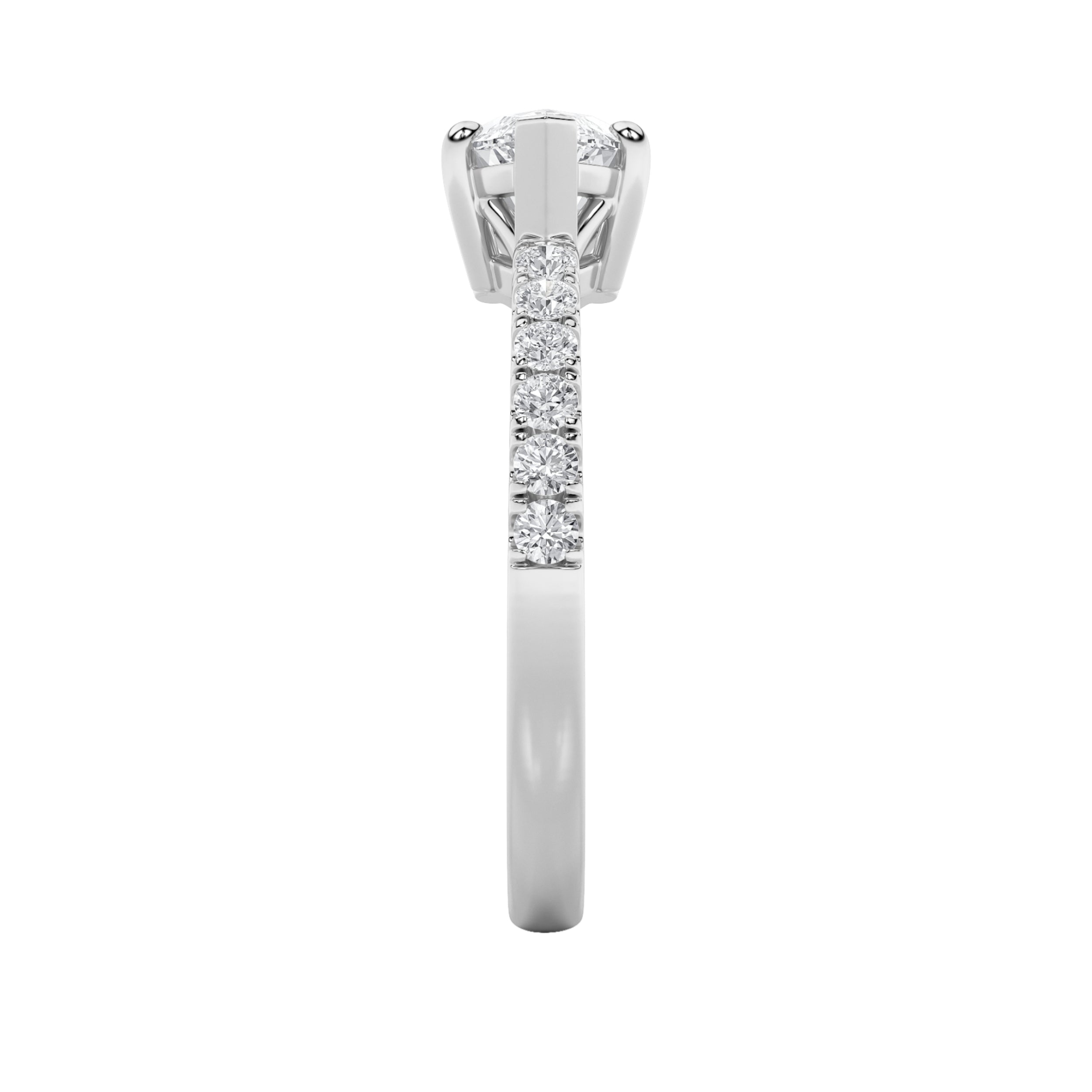1.5Cttw Marquise Shaped Lab Grown Diamond (F/VS) East West Accented Ring in 14K Gold