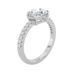 1.5Cttw Oval Shaped Lab Grown Diamond (F/VS) East West Accented Ring in 14K Gold