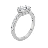 1.5Cttw Oval Shaped Lab Grown Diamond (F/VS) East West Accented Ring in 14K Gold