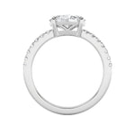 1.5Cttw Oval Shaped Lab Grown Diamond (F/VS) East West Accented Ring in 14K Gold