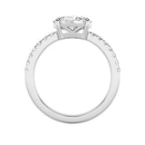 1.5Cttw Oval Shaped Lab Grown Diamond (F/VS) East West Accented Ring in 14K Gold