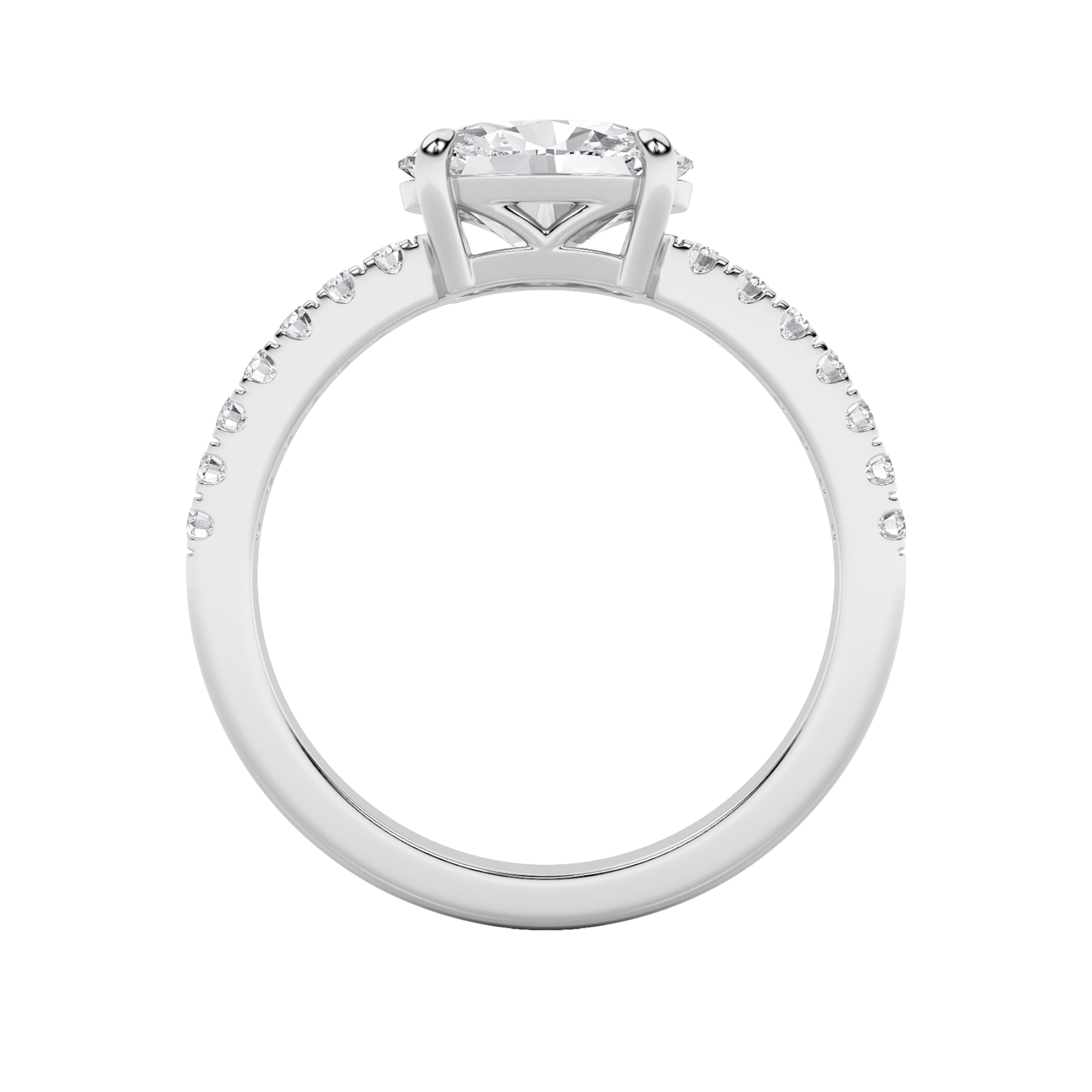 1.5Cttw Oval Shaped Lab Grown Diamond (F/VS) East West Accented Ring in 14K Gold