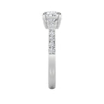1.5Cttw Oval Shaped Lab Grown Diamond (F/VS) East West Accented Ring in 14K Gold