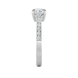 1.5Cttw Oval Shaped Lab Grown Diamond (F/VS) East West Accented Ring in 14K Gold