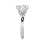2.5Cttw Oval Shaped Lab Grown Diamond (F/VS) Accented Three Stone Ring in 14K Gold