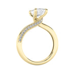 2.5Cttw Emerald Shaped Lab Grown Diamond (F/VS) Accented Engagement Ring in 14K Gold