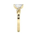 2.5Cttw Emerald Shaped Lab Grown Diamond (F/VS) Accented Engagement Ring in 14K Gold