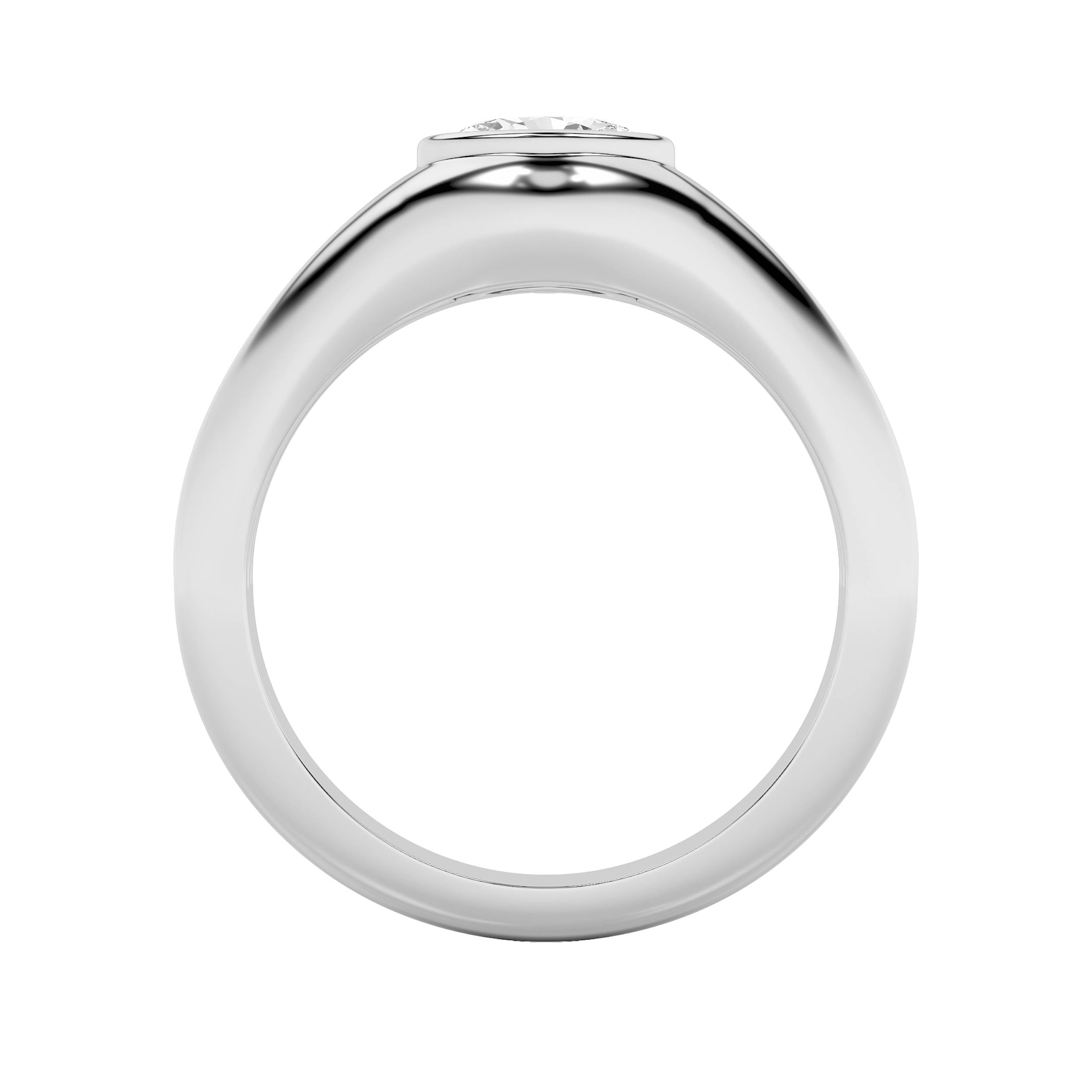 0.5Cttw Oval Shaped Lab Grown Diamond (F/VS) Solitaire Engagement Ring in 14K Gold