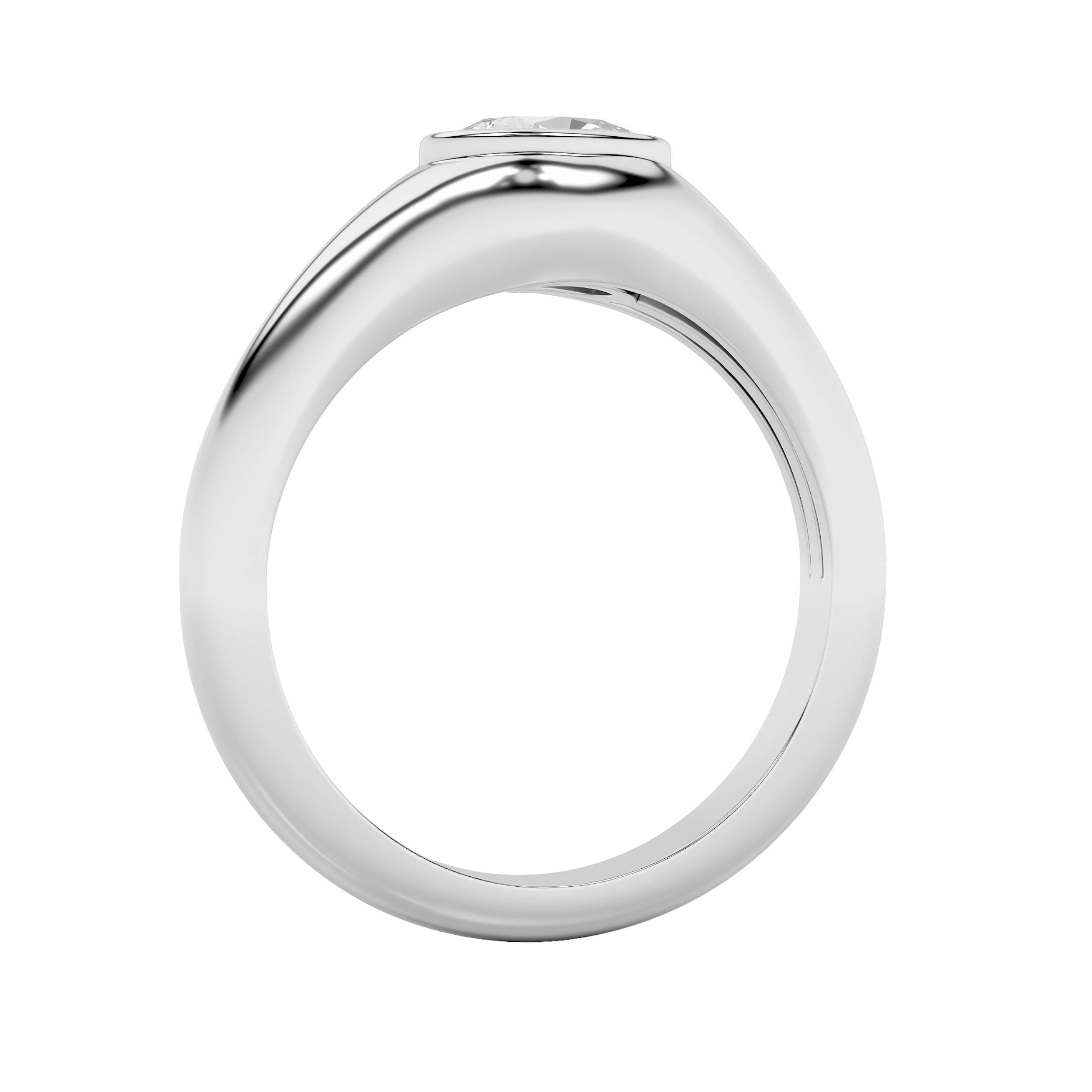 0.5Cttw Oval Shaped Lab Grown Diamond (F/VS) Solitaire Engagement Ring in 14K Gold