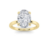 3Cttw Oval Shaped Lab Grown Diamond Classic Solitaire Ring in 14K Gold (F/VS)