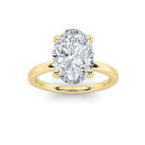 3Cttw Oval Shaped Lab Grown Diamond Classic Solitaire Ring in 14K Gold (F/VS)