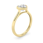 1Cttw Heart Shaped Lab Grown Diamond (F/VS) Bezel Set Solitaire RING in 14K Gold