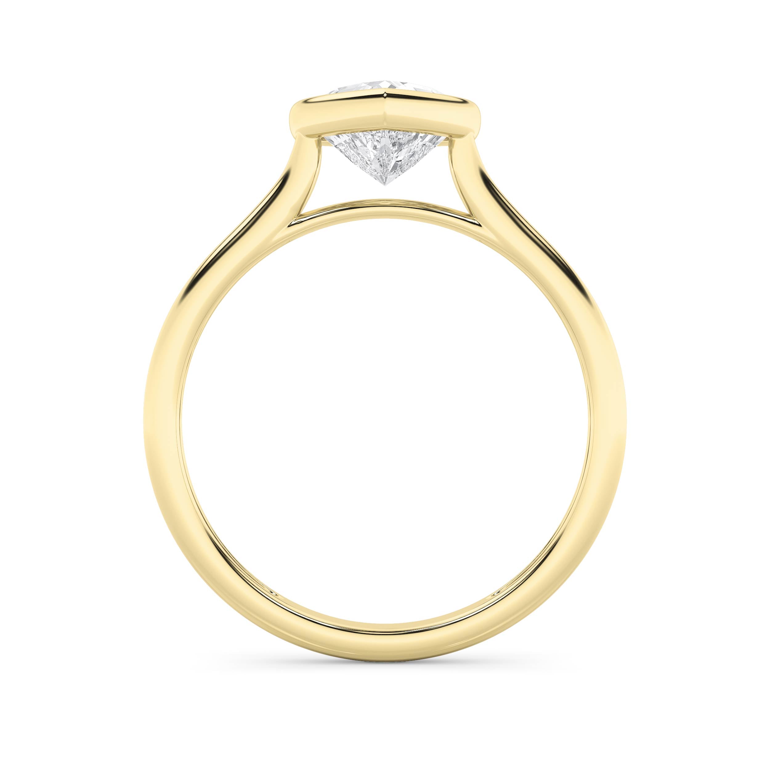 1Cttw Heart Shaped Lab Grown Diamond (F/VS) Bezel Set Solitaire RING in 14K Gold