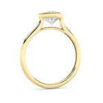 1Cttw Heart Shaped Lab Grown Diamond (F/VS) Bezel Set Solitaire RING in 14K Gold