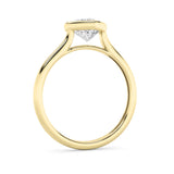 1Cttw Heart Shaped Lab Grown Diamond (F/VS) Bezel Set Solitaire RING in 14K Gold
