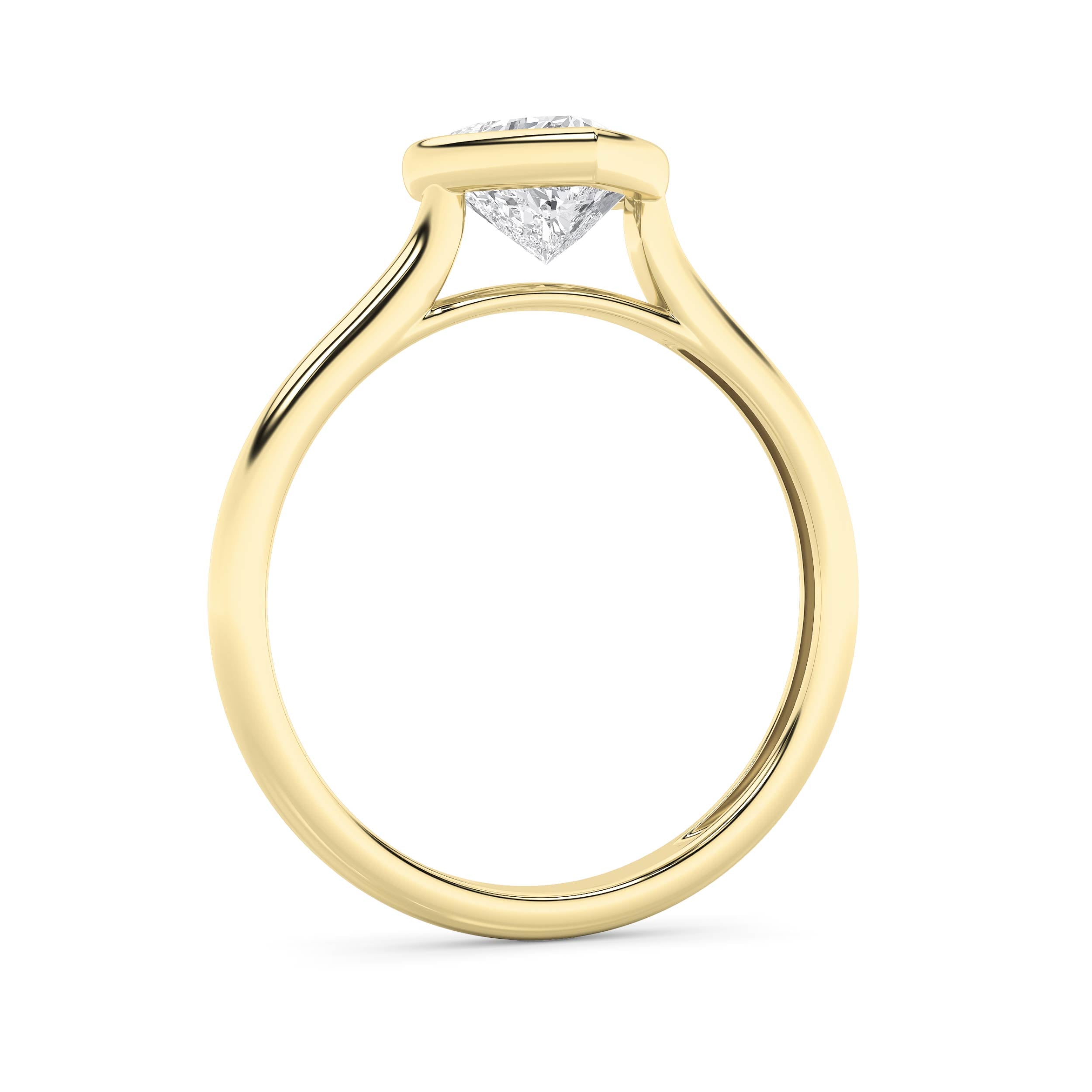 1Cttw Heart Shaped Lab Grown Diamond (F/VS) Bezel Set Solitaire RING in 14K Gold