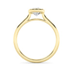 1Cttw Oval Shaped Lab Grown Diamond (F/VS) Bezel Set Solitaire RING in 14K Gold